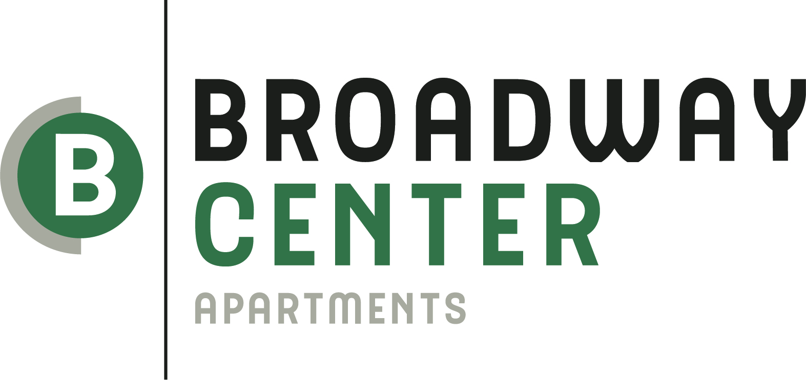 A logo for Broadway Center Apartments is displayed.
